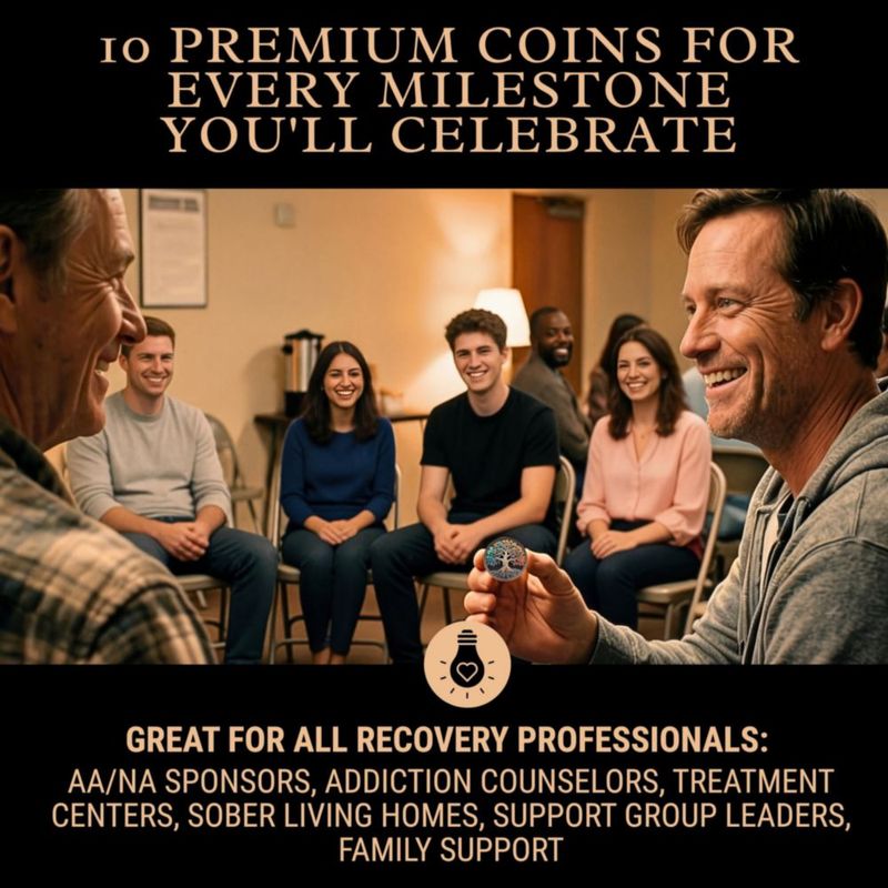 Monedas de Sobriedad MilestoneMint - Pack de 10 - Árbol de la Vida (AA)
