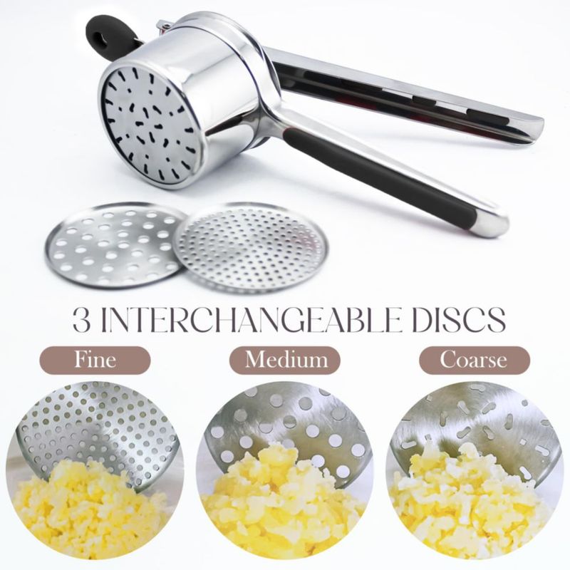 Pasapurés de patata Bellemain de acero inoxidable con 3 discos