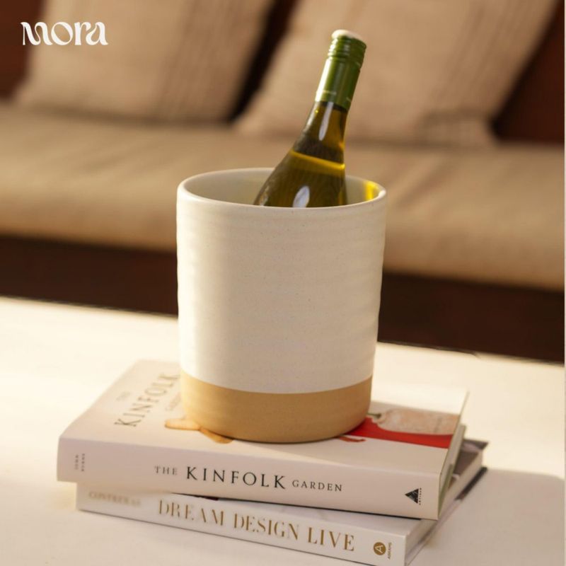 Portautensilios MORA 18 cm Cerámica Color Avena para Cocina