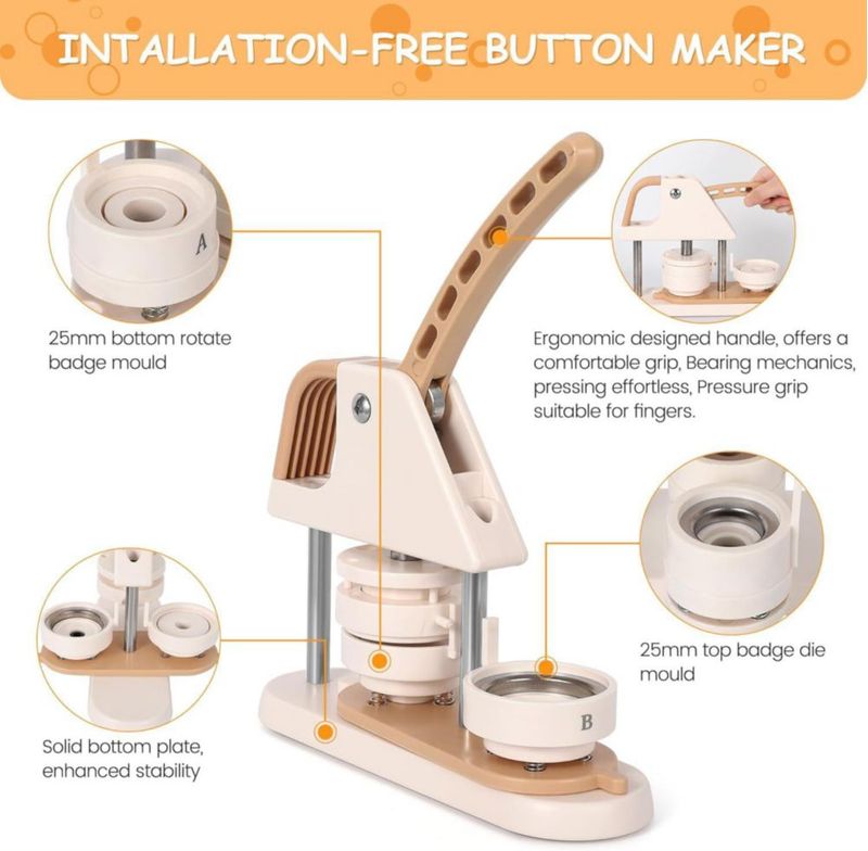 Fabricador de Botones KOKEBREN 58 mm Kit DIY 100 Piezas