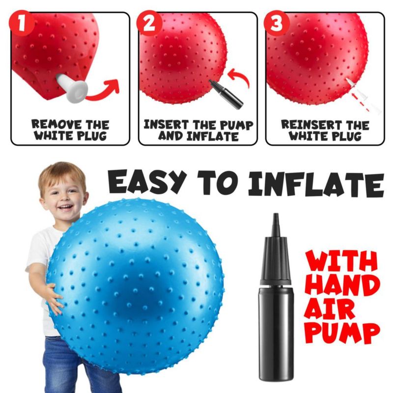 Pelotas Sensoriales PlayBolt 46 cm (2 piezas) con Bomba