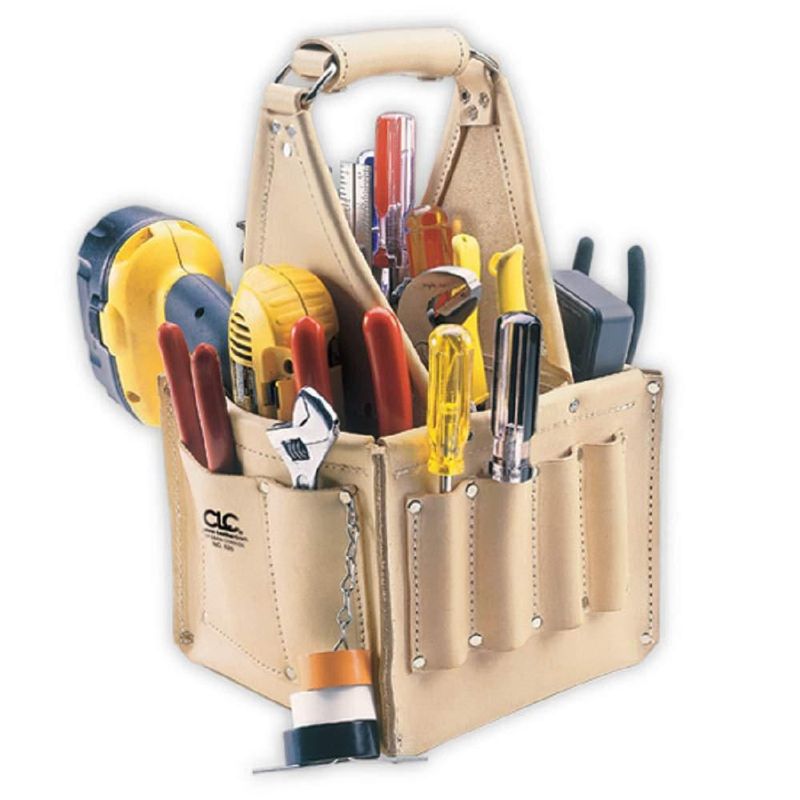 Bolsa de Herramientas Custom Leathercraft de 17 Bolsillos – Color Beige