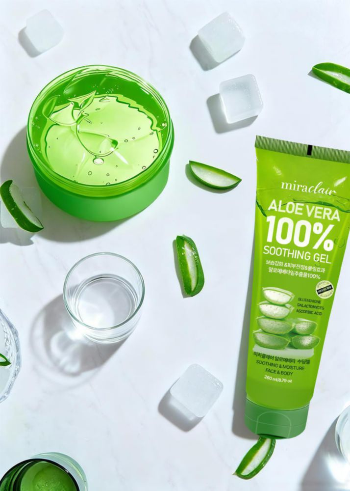 Gel de Aloe Vera MIRACLAIR Pack de 4 unidades 300 g para rostro y cabello