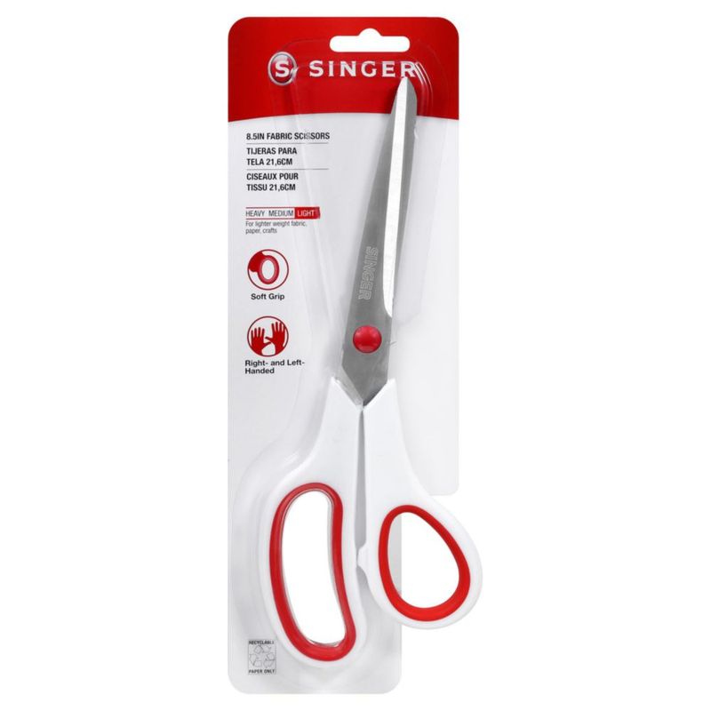 Tijeras SINGER 21 cm Rojo y Blanco 1 unidad