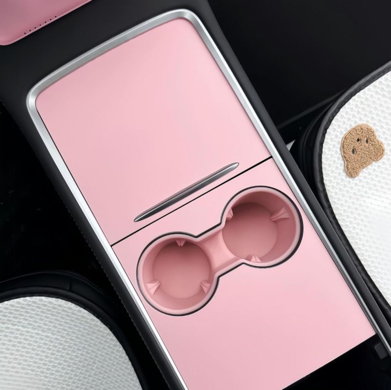 Cobertura de consola frani 5 piezas para Model 3/Y (2017‑2024) rosa