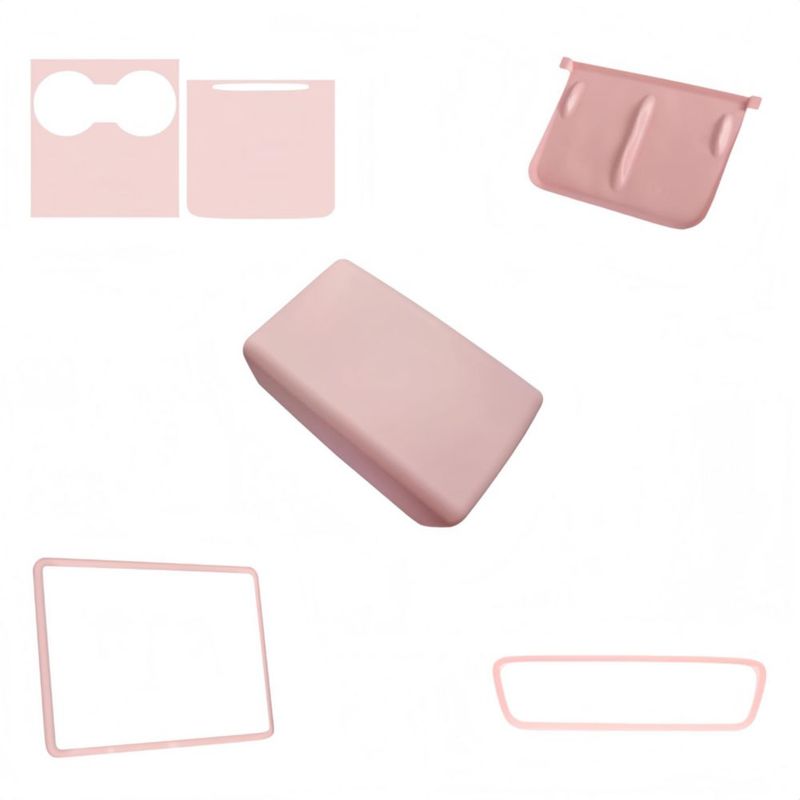 Cobertura de consola frani 5 piezas para Model 3/Y (2017‑2024) rosa