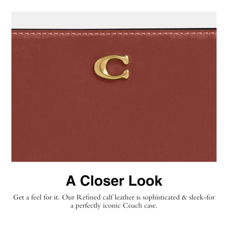 Cartera Coach Essential Slim de Cuero de Becerro 19 cm