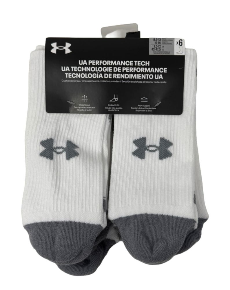 Calcetines Under Armour Pack de 6 Crew Tech Acolchados