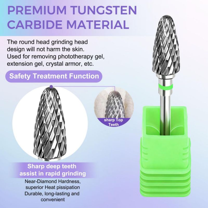 Punta de taladro para uñas FANTEXY 235 mm de tungsteno de grano grueso