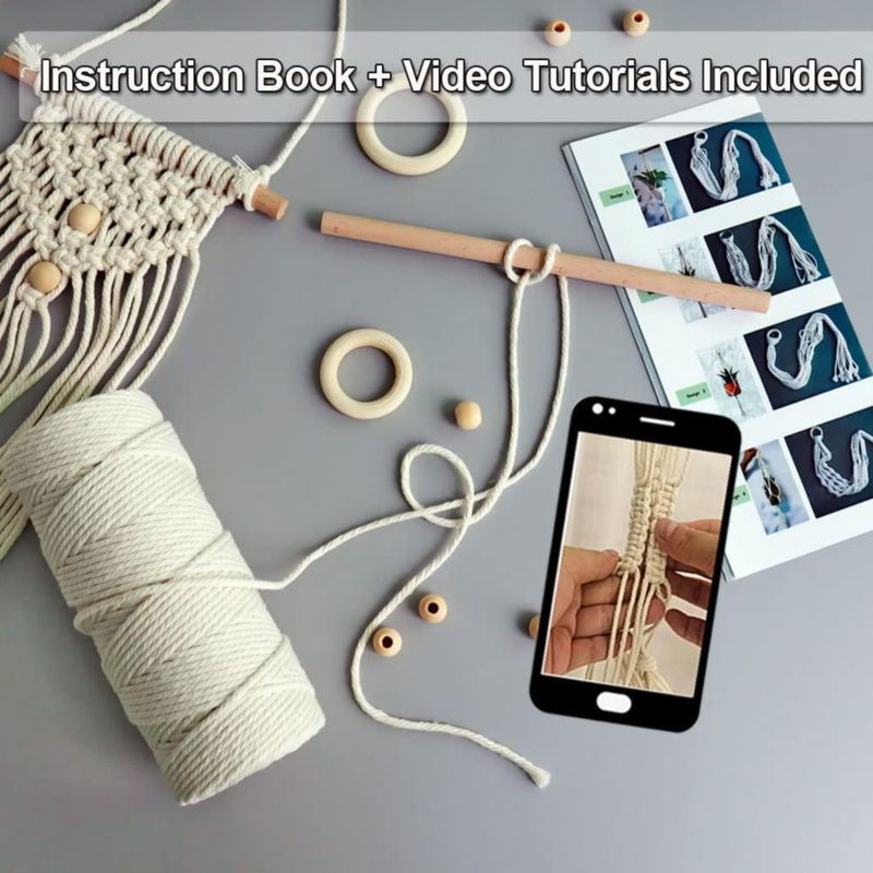 Kit de macramé Ewparts para principiantes y adultos – incluye libro de instrucciones