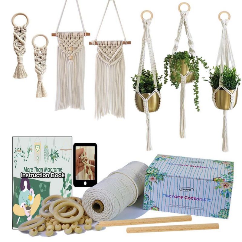Kit de macramé Ewparts para principiantes y adultos – incluye libro de instrucciones