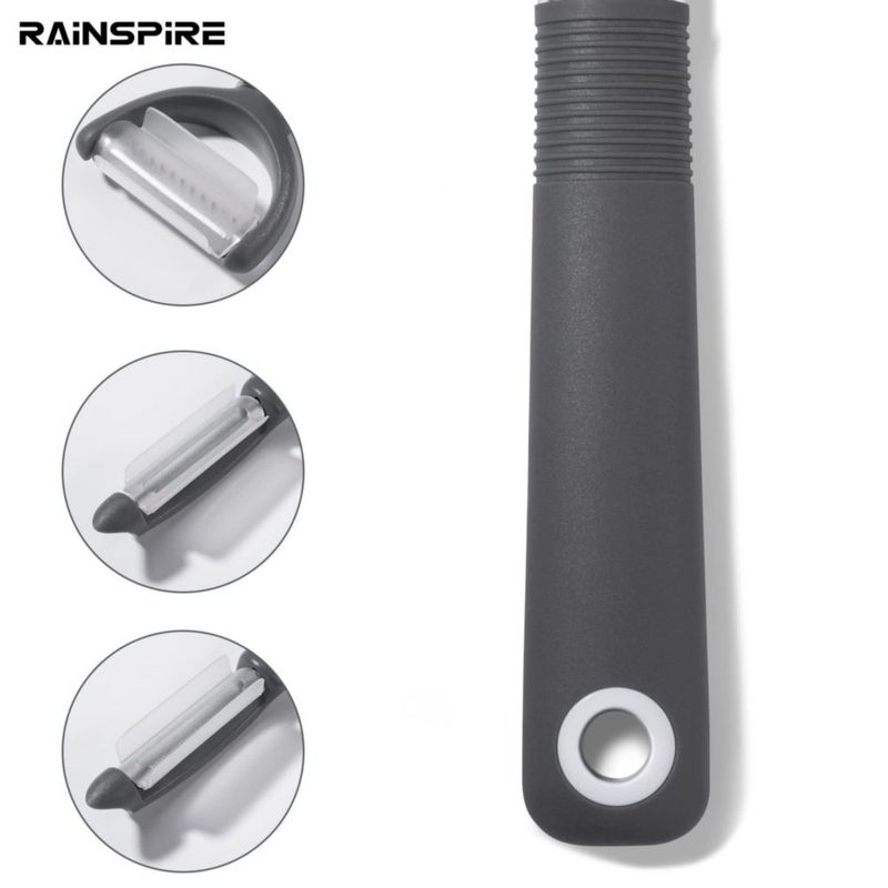 Juego de Peladores Rainspire de 3 Piezas Apto para Lavavajillas Color Gris