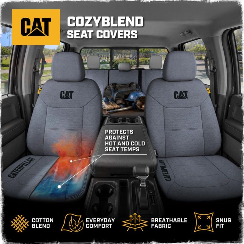 Fundas de Asiento CAT Juego Completo de Algodón para Camionetas de Tamaño Completo