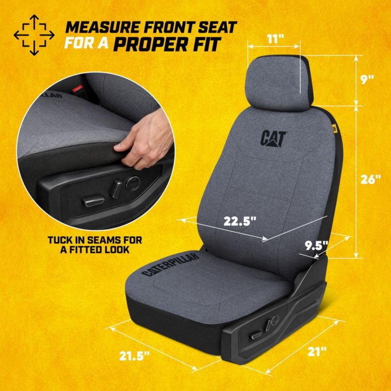 Fundas de Asiento CAT Juego Completo de Algodón para Camionetas de Tamaño Completo