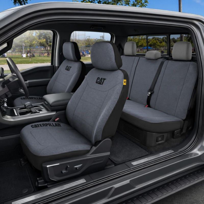 Fundas de Asiento CAT Juego Completo de Algodón para Camionetas de Tamaño Completo