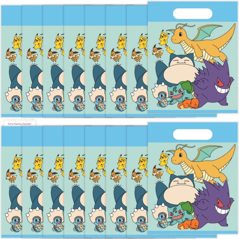 Bolsas de regalo Unique 18 cm x 22 cm - Pack de 16 - Pokémon