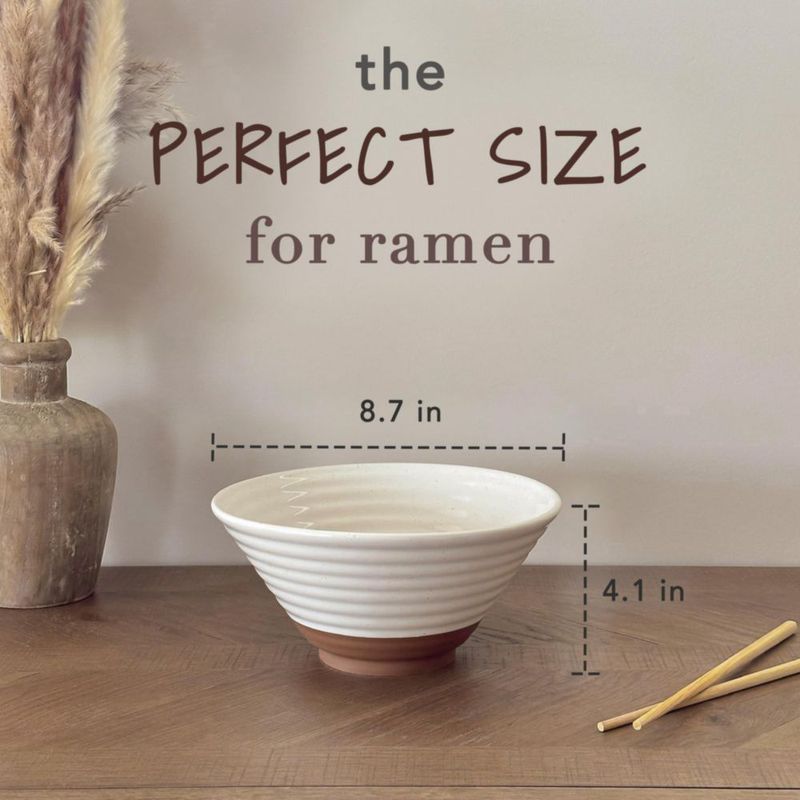 Juego de 2 tazones para ramen MORA 45 oz (1 290 ml) blanco apto para microondas