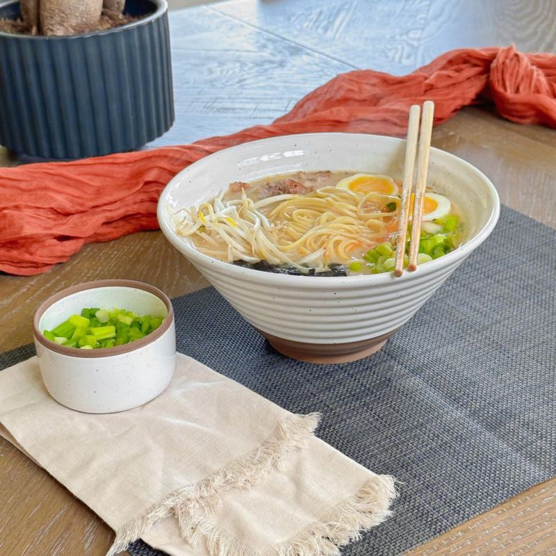 Juego de 2 tazones para ramen MORA 45 oz (1 290 ml) blanco apto para microondas