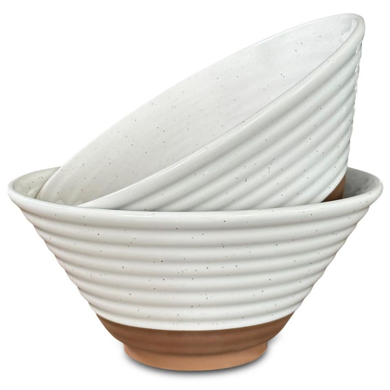 Juego de 2 tazones para ramen MORA 45 oz (1 290 ml) blanco apto para microondas