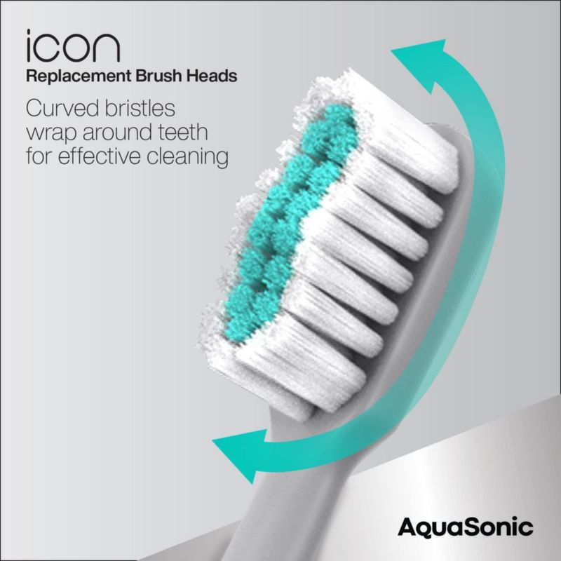 Cabezal de cepillo Aquasonic Icon 6 unidades plateado