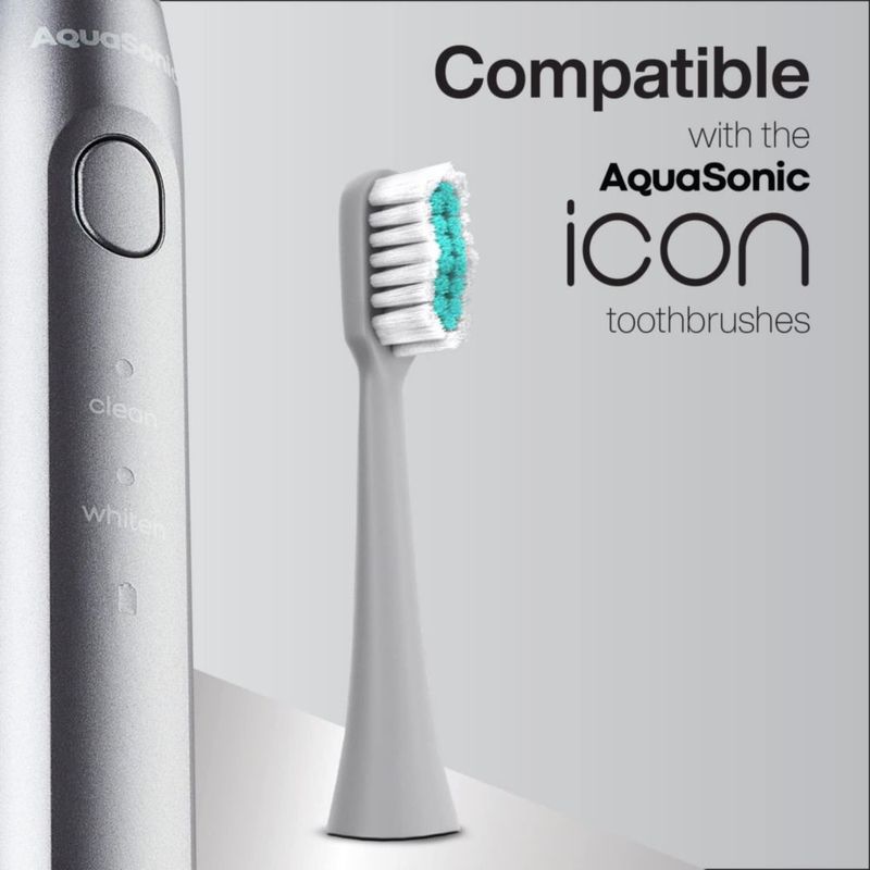 Cabezal de cepillo Aquasonic Icon 6 unidades plateado
