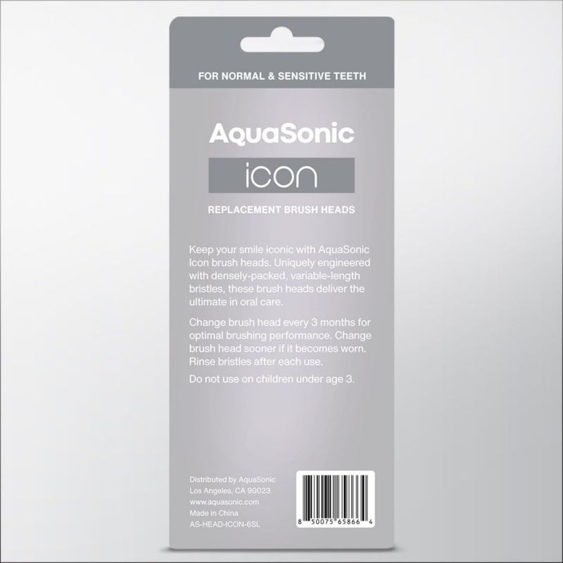 Cabezal de cepillo Aquasonic Icon 6 unidades plateado