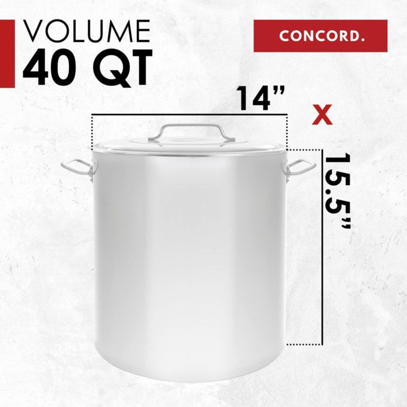 Olla de gran capacidad Concord Cookware 40 L de acero inoxidable