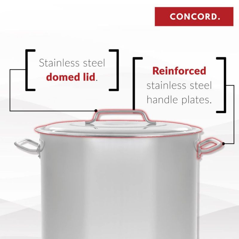 Olla de gran capacidad Concord Cookware 40 L de acero inoxidable