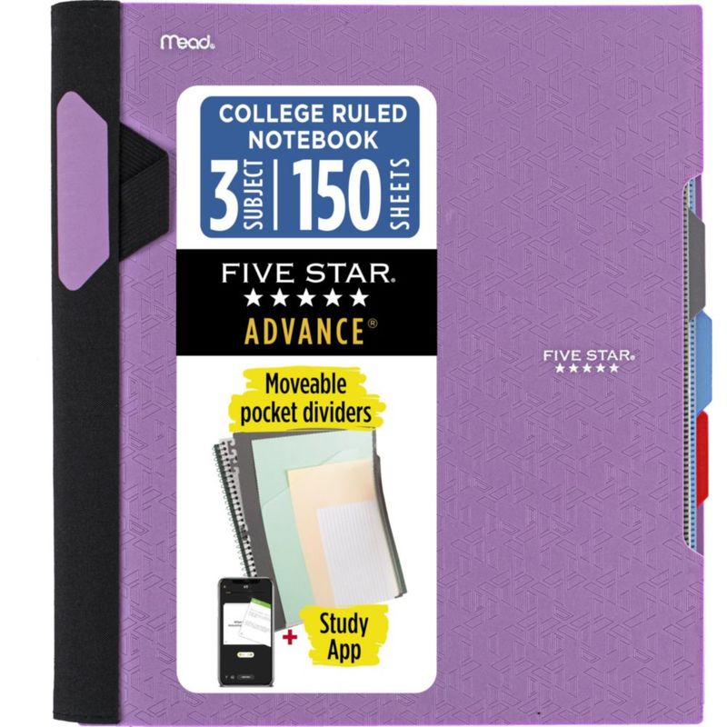 Cuaderno Five Star 3 Asignaturas 22 cm 150 Hojas Púrpura Amatista
