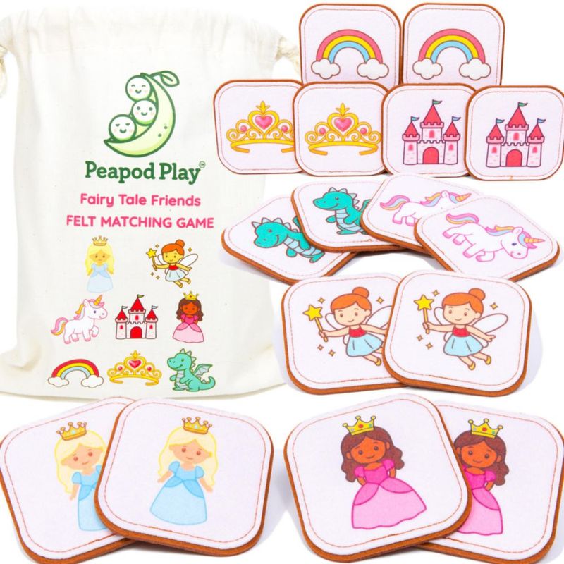 Juego de Memoria Peapod Play Princesa de Fieltro – 16 piezas 1+ años