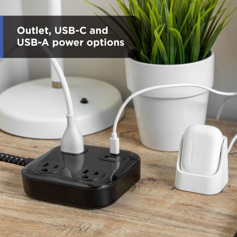 Regleta GE 12 m con puertos USB y 3 tomacorrientes
