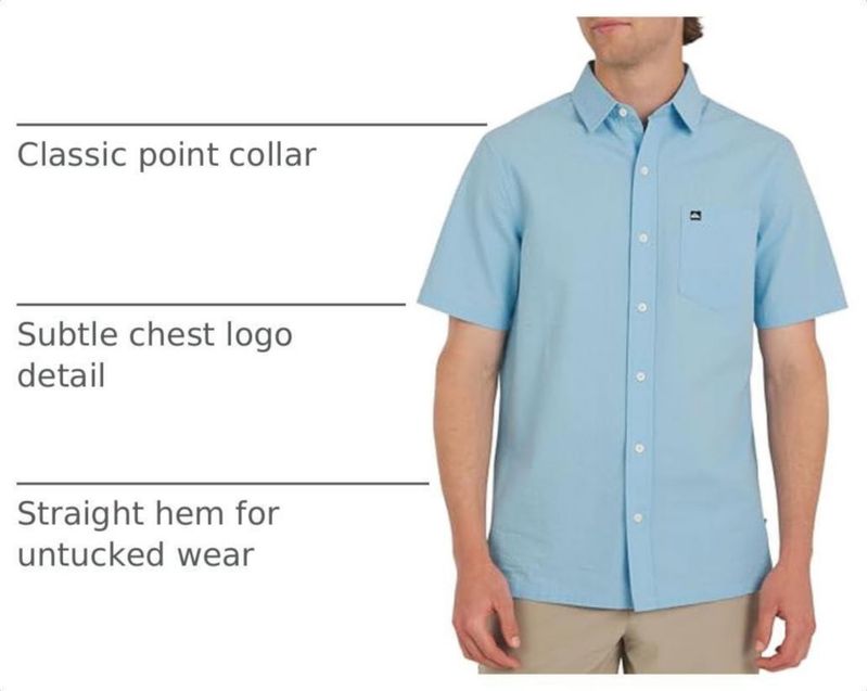 Camisa Quiksilver XL Azul Claro Seersucker