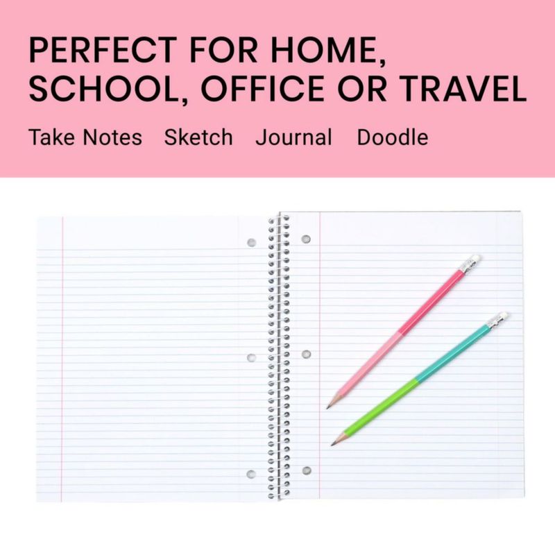 Cuadernos Yoobi 6 unidades 150 hojas 26 × 20 cm raya universitaria encuadernación en espiral