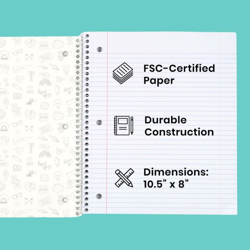 Cuadernos Yoobi 6 unidades 150 hojas 26 × 20 cm raya universitaria encuadernación en espiral