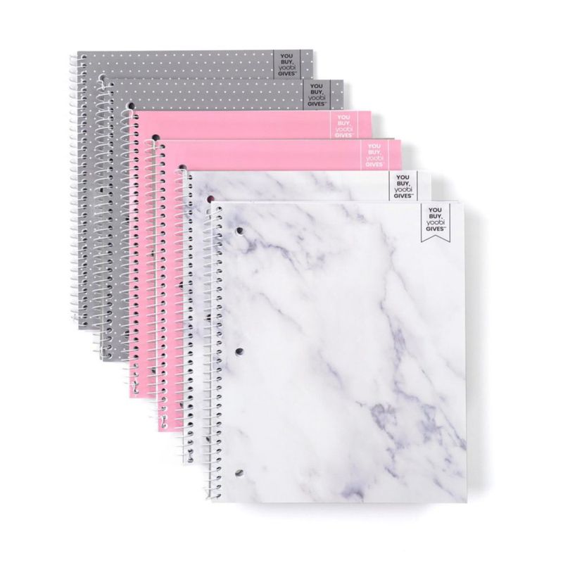 Cuadernos Yoobi 6 unidades 150 hojas 26 × 20 cm raya universitaria encuadernación en espiral