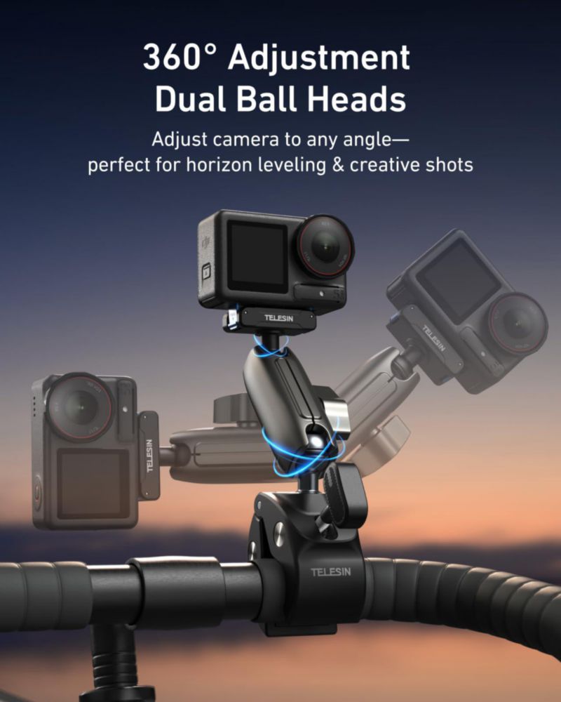 Soporte TELESIN para bicicleta 9-38 mm DJI Osmo Pocket/Action