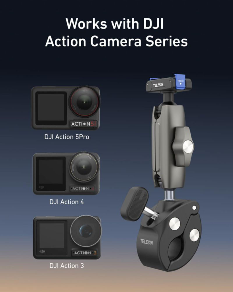 Soporte TELESIN para bicicleta 9-38 mm DJI Osmo Pocket/Action