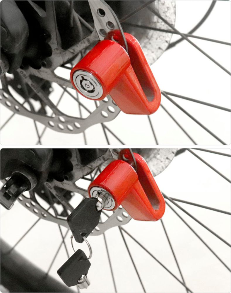 Candado de Disco QWORK Pack de 2 con Llaves Diferentes – Seguridad Antirrobo