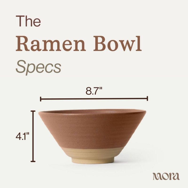 Juego de 2 tazones de ramen MORA 45 oz (1.330 ml) en terracota aptos para microondas