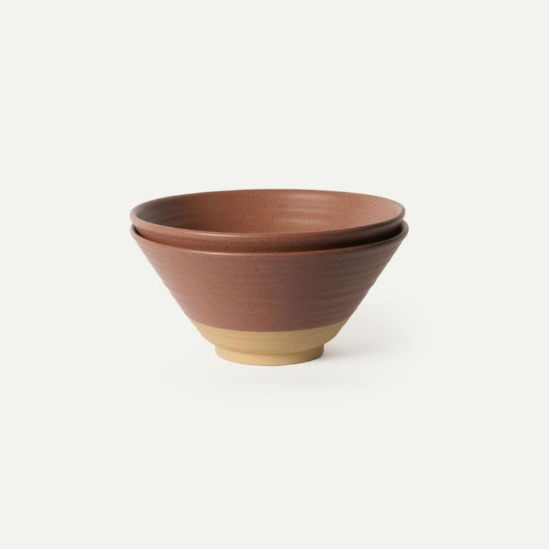 Juego de 2 tazones de ramen MORA 45 oz (1.330 ml) en terracota aptos para microondas