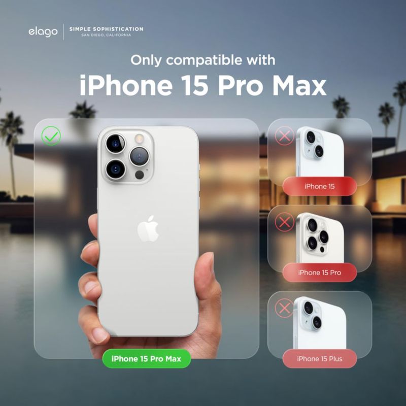 Funda de silicona líquida Stone de elago para iPhone 15 Pro Max