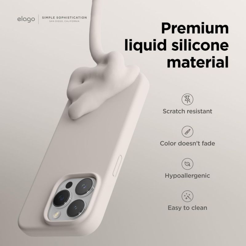 Funda de silicona líquida Stone de elago para iPhone 15 Pro Max