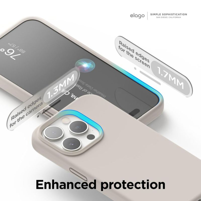 Funda de silicona líquida Stone de elago para iPhone 15 Pro Max
