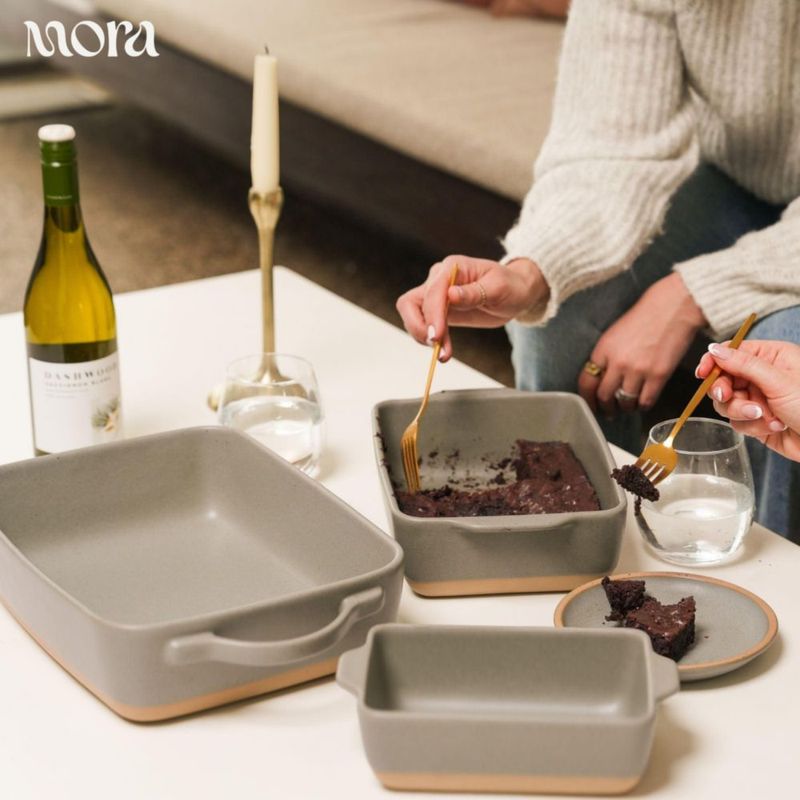 Cazuelas MORA Set de 2 18 × 28 cm Peppercorn