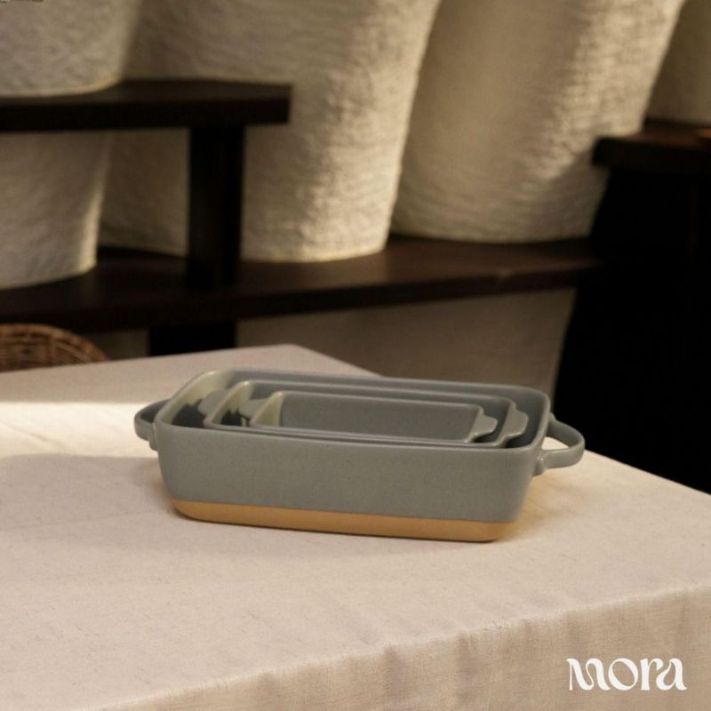 Cazuelas MORA Set de 2 18 × 28 cm Peppercorn