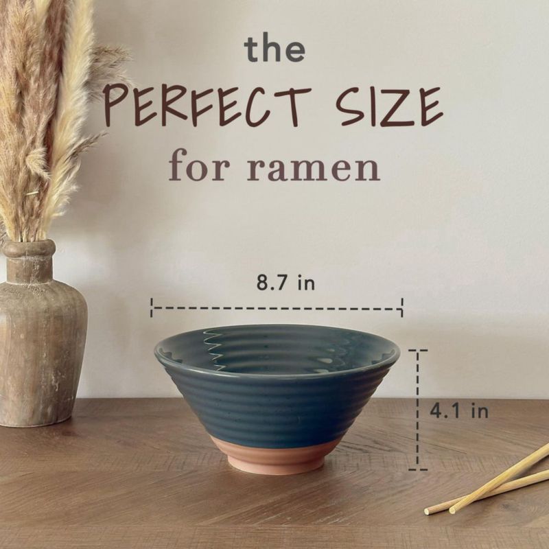 Juego de 2 tazones de ramen MORA 45 oz acabado carbón aptos para microondas