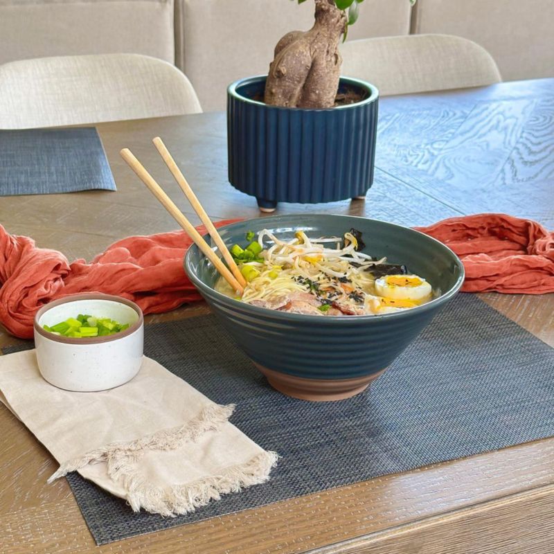 Juego de 2 tazones de ramen MORA 45 oz acabado carbón aptos para microondas