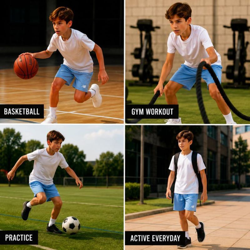 Shorts New Balance para niños pack de 2 malla tallas 8‑20