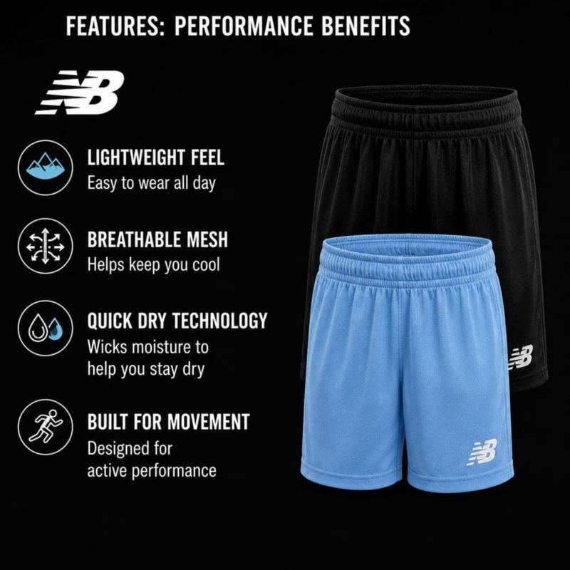 Shorts New Balance para niños pack de 2 malla tallas 8‑20