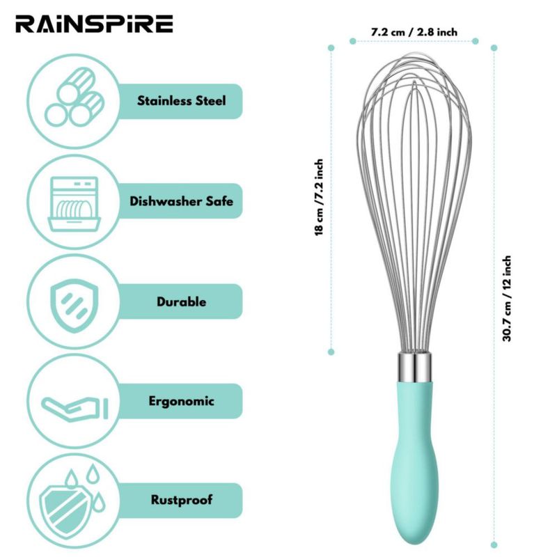 Batidor Rainspire 30 cm Acero Inoxidable Menta